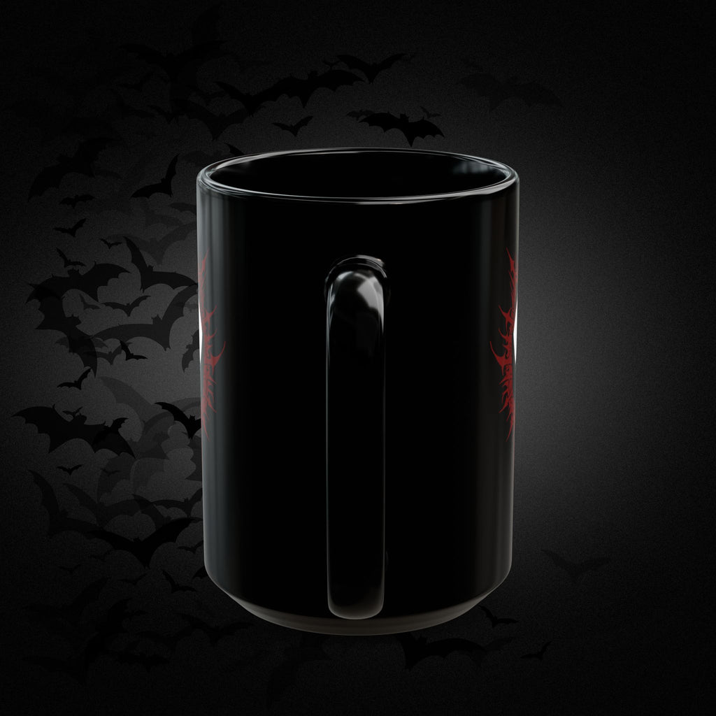 Raven Heart Gothic Coffee Mug — Dark Romance Corvid Design