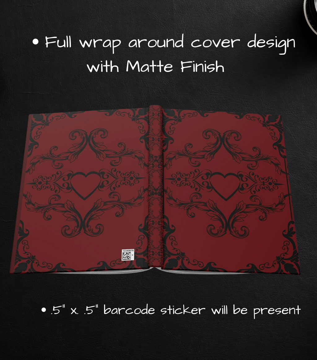 Crimson Gothic Dark Romance Journal — Red & Black Victorian Heart Hardcover