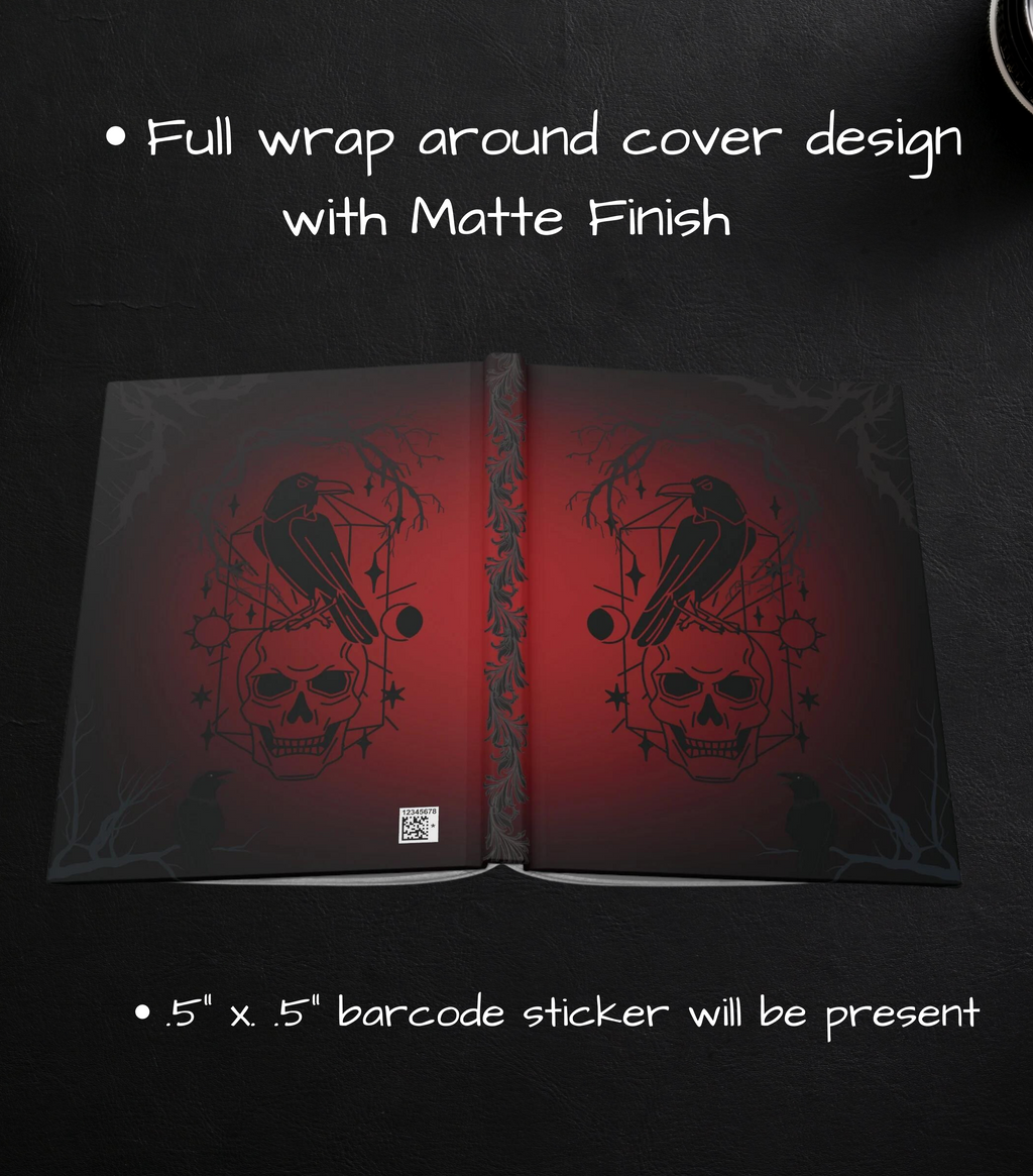 Gothic Raven & Skull Journal — Crimson Dark Academia Hardcover Spell Book
