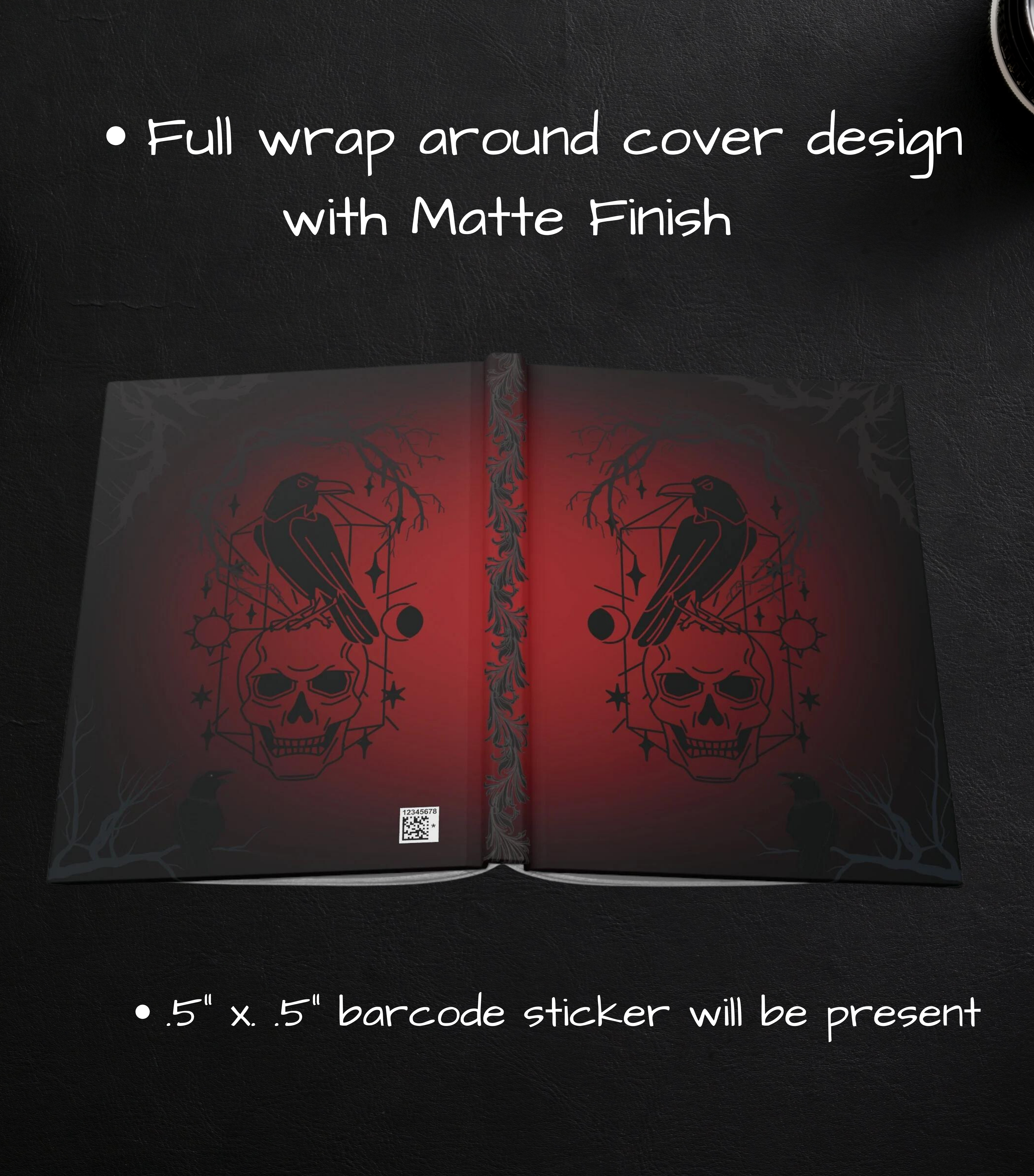 Gothic Raven & Skull Journal — Crimson Dark Academia Hardcover Spell Book