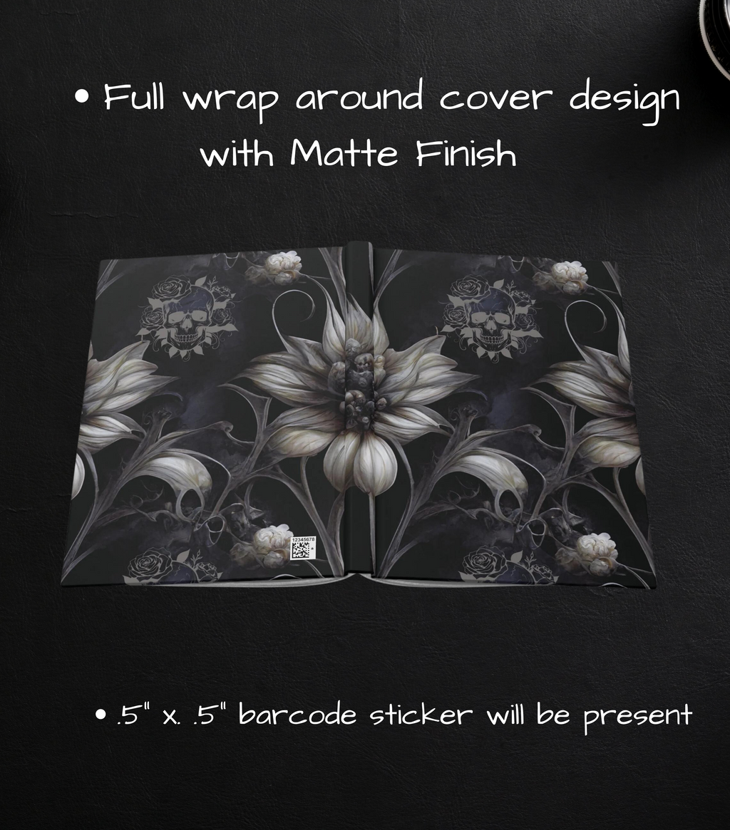 Gothic Botanical Skull Journal — Dark Floral Hardcover Spell Book