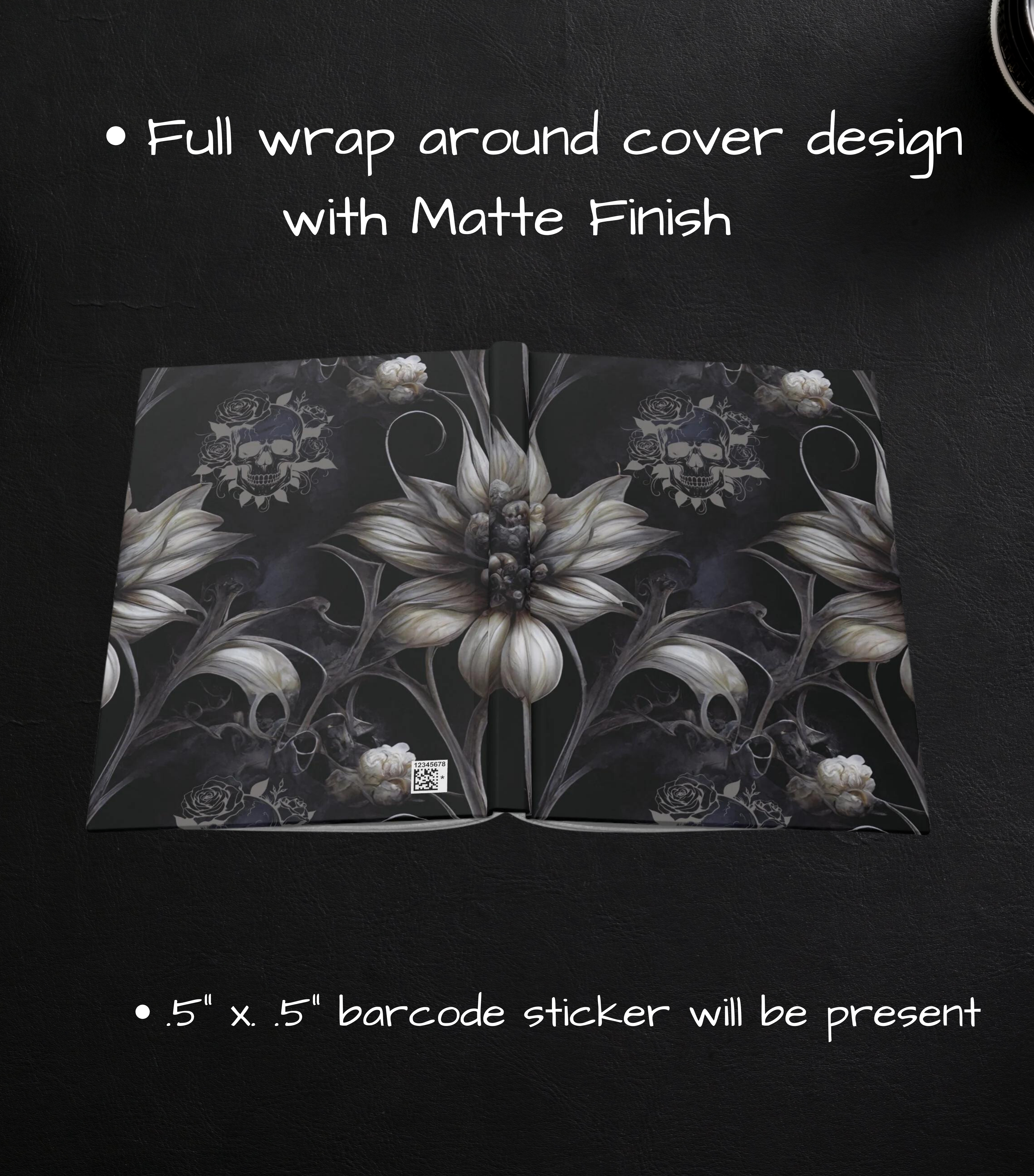 Gothic Botanical Skull Journal — Dark Floral Hardcover Spell Book
