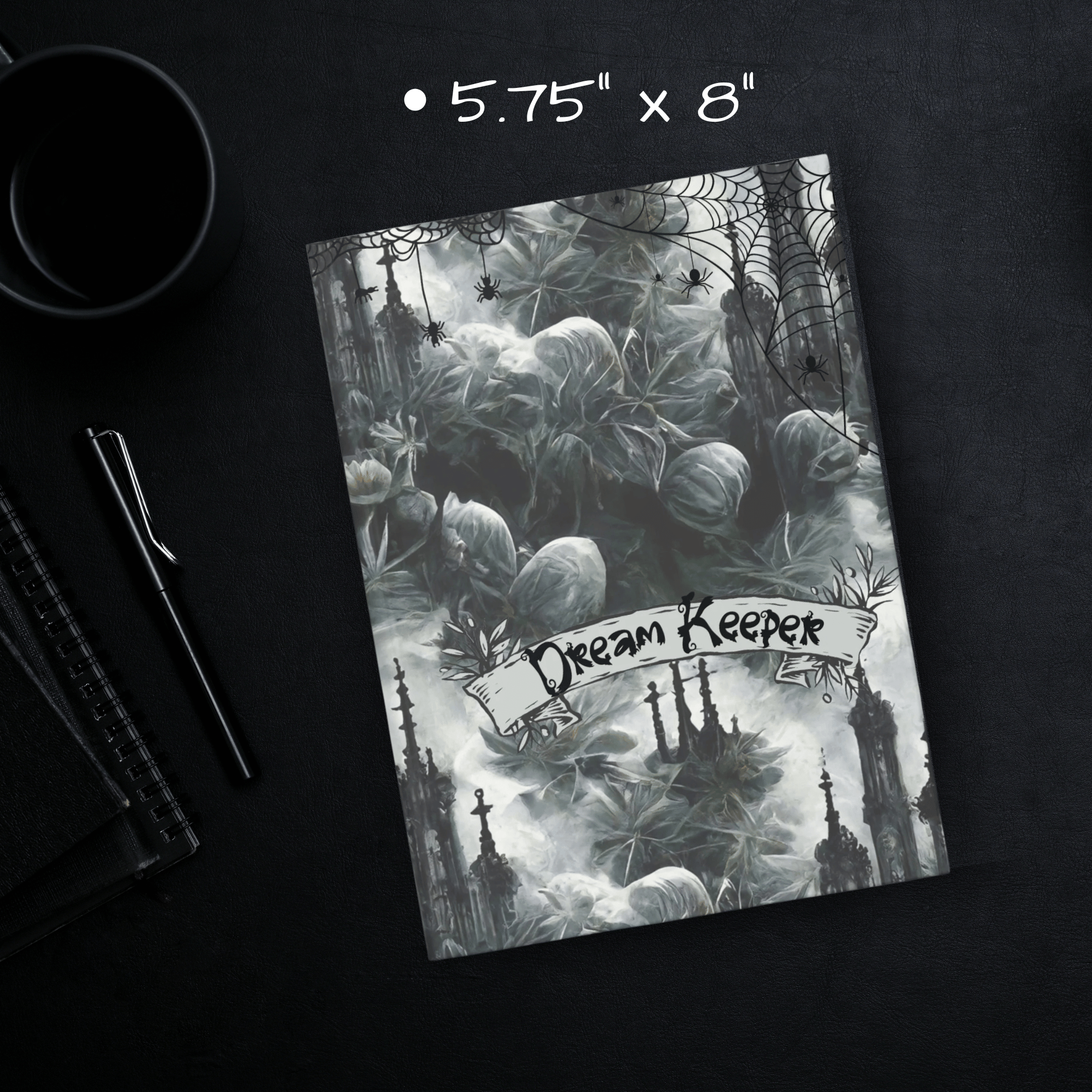 Dream Keeper Journal — Gothic Spider Web Botanical Hardcover Spell Book