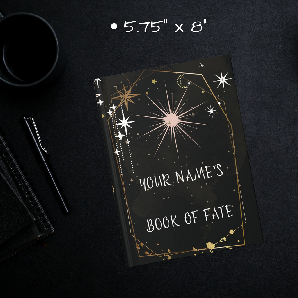 Personalized Book of Fate Journal — Celestial Tarot Hardcover Spell Book