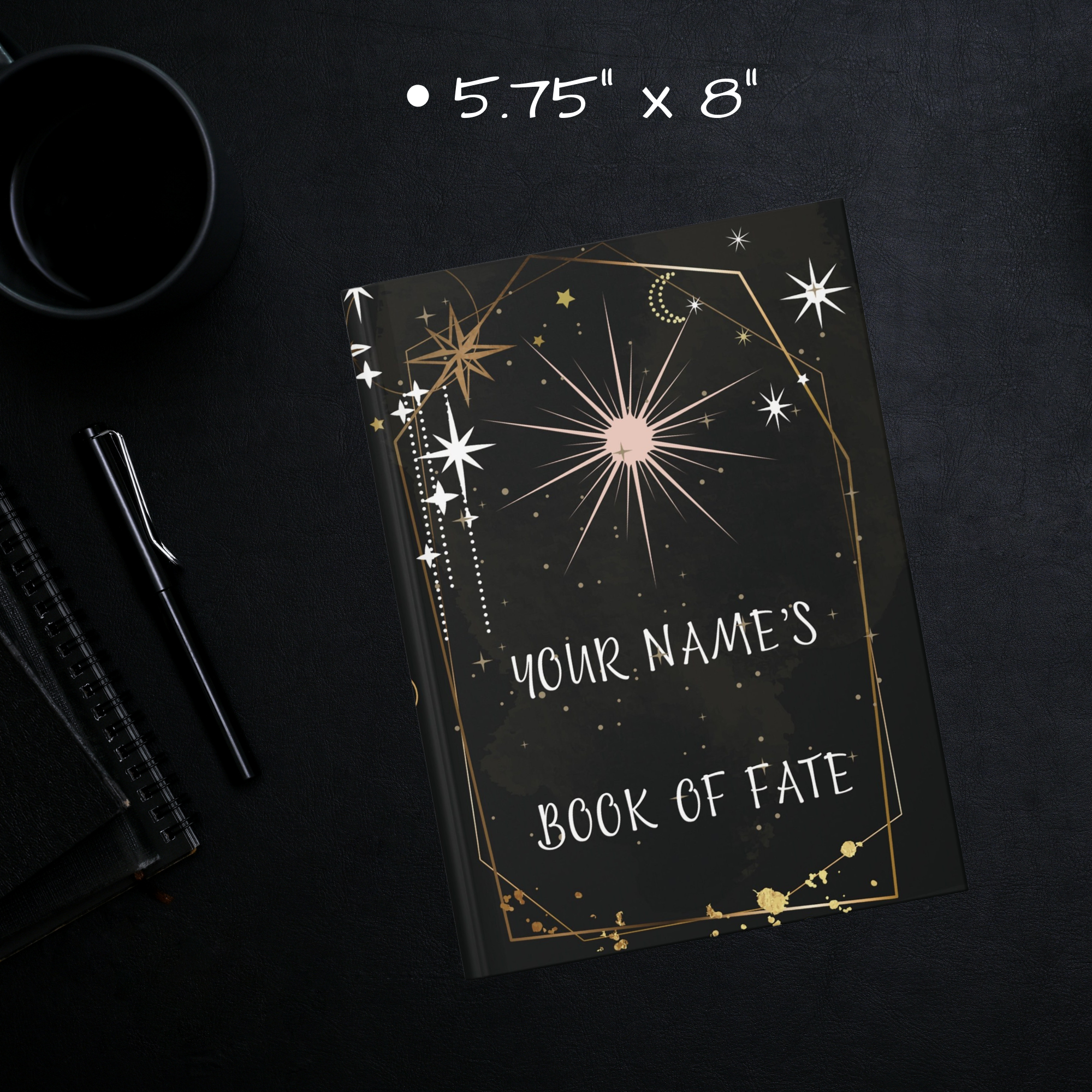 Personalized Book of Fate Journal — Celestial Tarot Hardcover Spell Book
