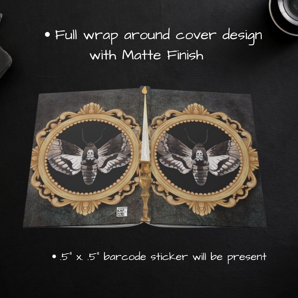 Gothic Death's Head Moth Journal — Gold Cameo Hardcover Spell Book