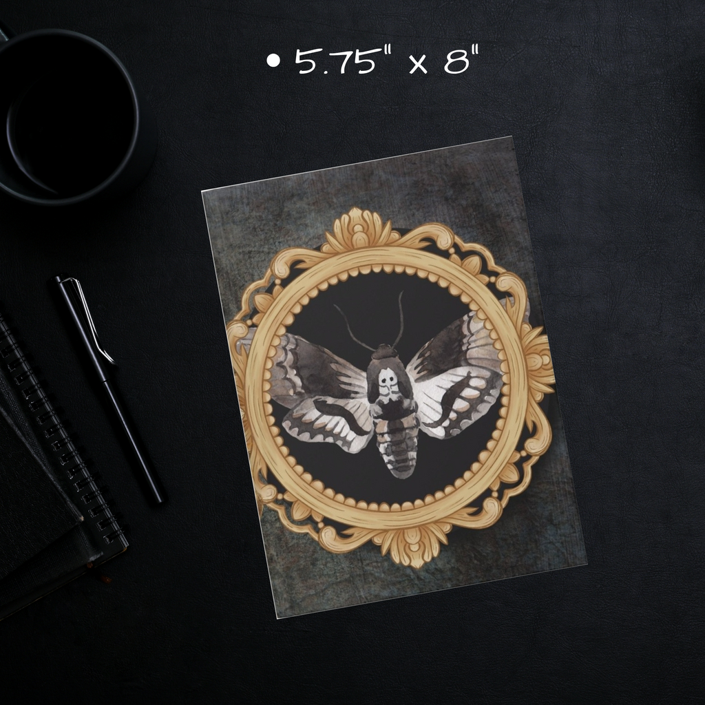 Gothic Death's Head Moth Journal — Gold Cameo Hardcover Spell Book