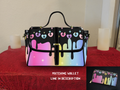 Pastel goth drippy rainbow skull waterproof canvas crossbody satchel purse